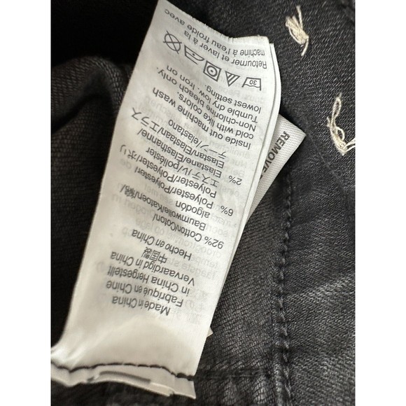 Madewell 10" High-Rise Skinny Black Jeans Button Fly Raw Hem Women Size 26p - Picture 8 of 13